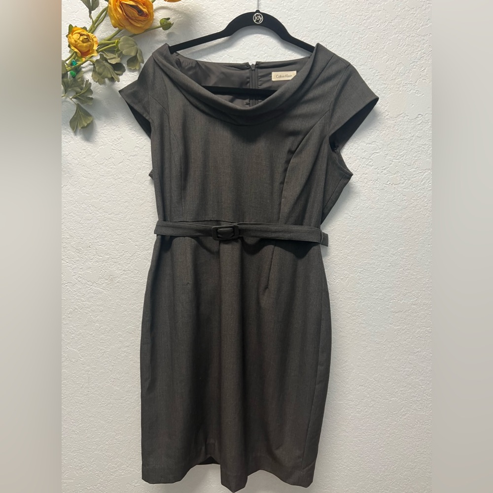 Calvin Klein Sheath Dress size 8 charcoal Gray